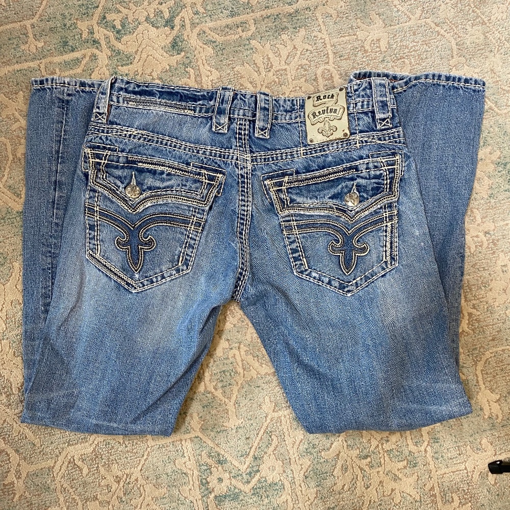 Men's Rock Revival Jeans, Troy Bootcut, Size 33